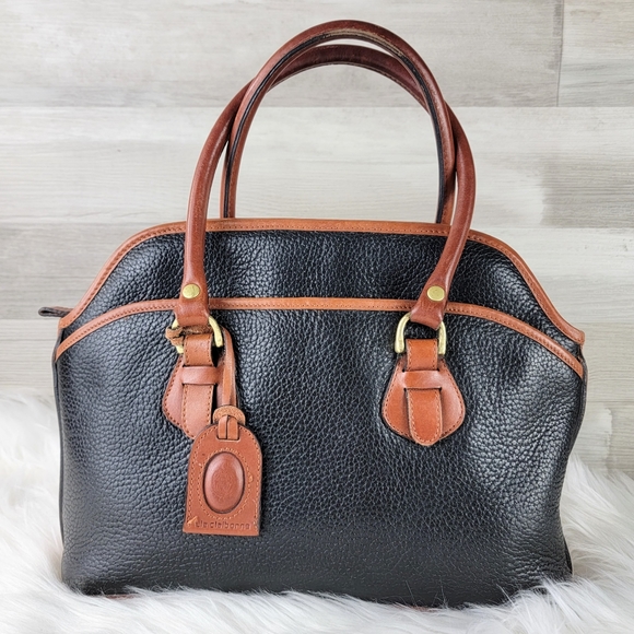 Liz Claiborne Handbags - Liz Clyborne  Black and Brown Leather Satchel